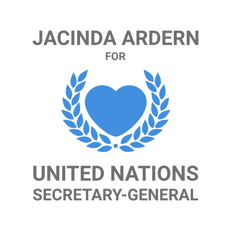 jacinda ardern for UNSG campaign logo